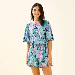 Lilly Pulitzer Britton Romper Looking Sharp Women’s XS Multicolor Resort Boho